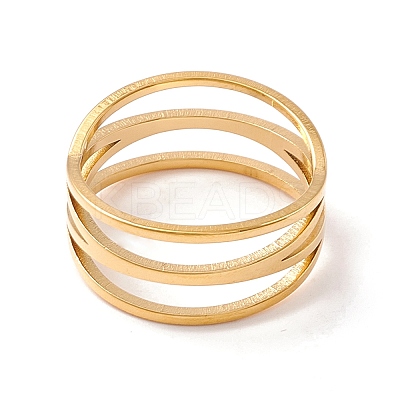 Criss Cross 304 Stainless Steel Finger Ring for Women LS-RJEW-B035-03G-1