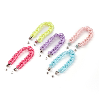 Opaque Acrylic Curb Chain for DIY Keychains HJEW-JM00404-1