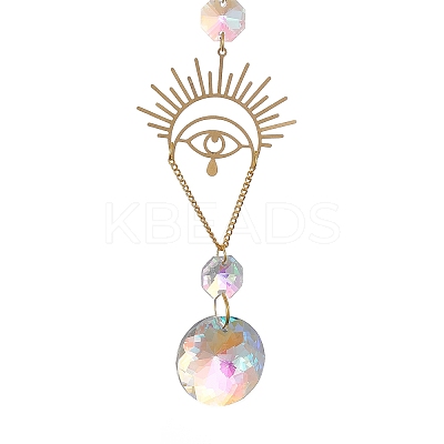 Brass & Crystal Suncatchers HJEW-G018-04A-G-1