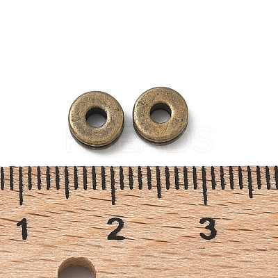 Tibetan Style Flat Round Alloy Spacers Beads TIBEP-S293-070AB-LF-1