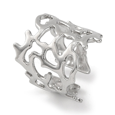 304 Stainless Steel Cuff Bangles for Women BJEW-D050-02S-1