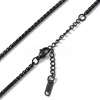304 Stainless Steel Wheat Chain Necklace for Men Women NJEW-K245-021E-1