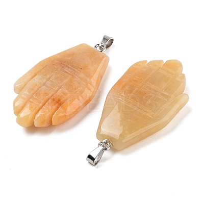 Natural Topaz Jade Carved Pendants G-K369-01P-02-1