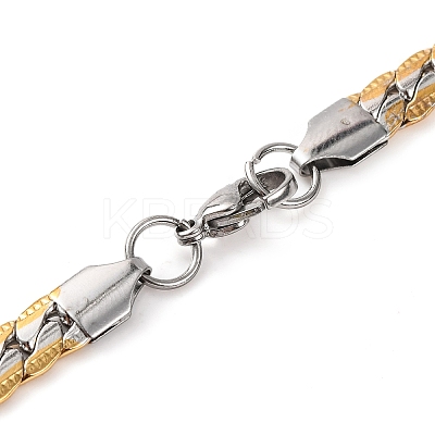 304 Stainless Steel Twist Chain Necklaces for Women NJEW-G140-08A-GP-1