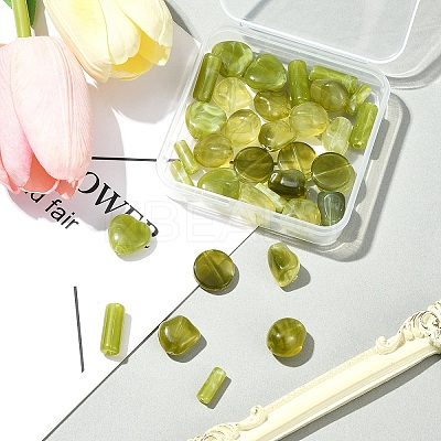 35Pcs 7 Styles Transparent Resin Beads RESI-FS0001-75-1
