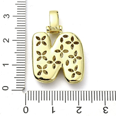 Brass Micro Pave Clear Cubic Zirconia Pendants KK-M279-01G-N-1