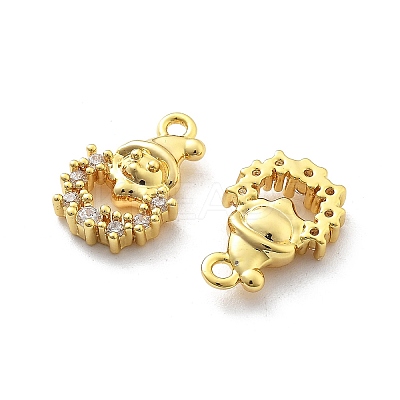 Brass Micro Pave Cubic Zirconia Pendants KK-U049-04G-06-1