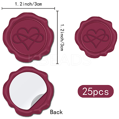 25Pcs Adhesive Wax Seal Stickers DIY-CP0009-11B-07-1