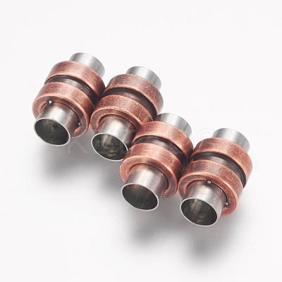 304 Stainless Steel Magnetic Clasps with Glue-in Ends STAS-F124-02ARG-1
