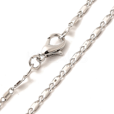 1.5mm Rack Plating Brass Oval Link Chain Necklaces for Women Men MAK-L044-25P-1