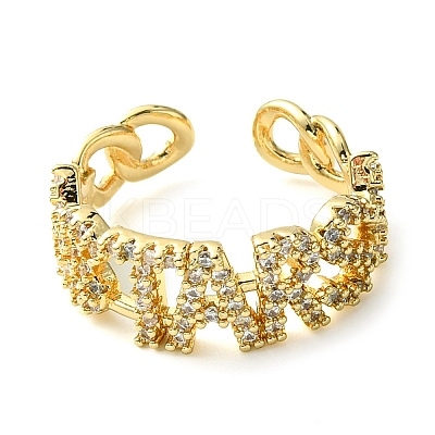 Brass Micro Pave Cubic Zirconia Ring RJEW-Z033-03G-1