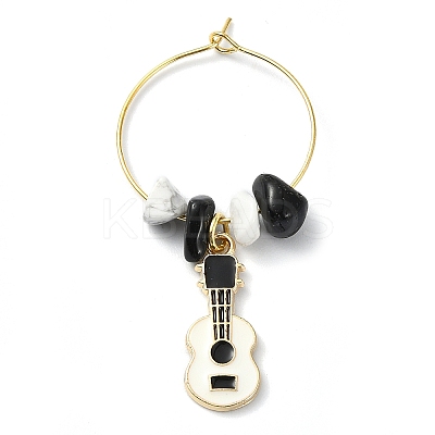 Music Theme Alloy Wine Glass Charms AJEW-JO00245-1