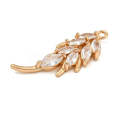 Brass Micro Pave Clear Cubic Zirconia Pendants ZIRC-U003-01G-05-1