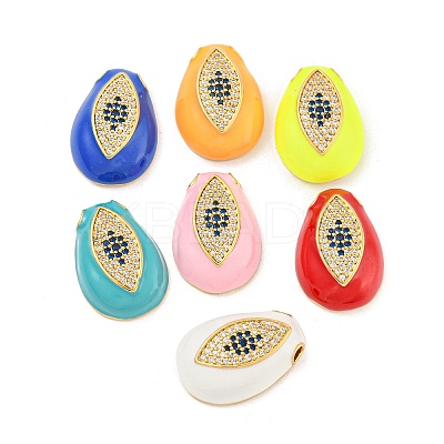 Rack Plating Brass Micro Pave Cubic Zirconia Pendants KK-P277-28G-1