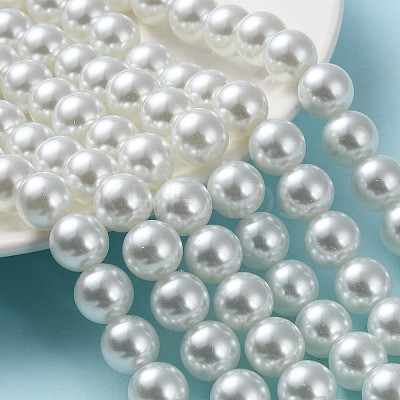 Baking Paint Pearlized Glass Pearl Round Bead Strands X-HY-Q003-12mm-01-1