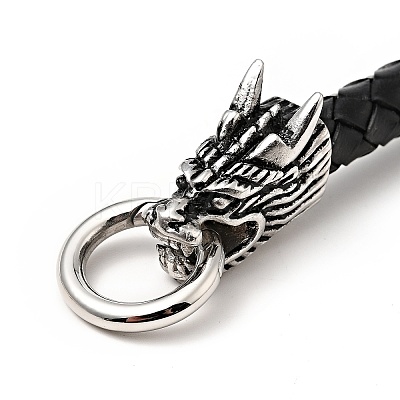 Leather Braided Round Cord Bracelet BJEW-E009-06AS-1