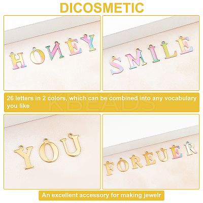 52Pcs 2 Color Ion Plating(IP) 304 Stainless Steel Charms STAS-DC0005-78-1
