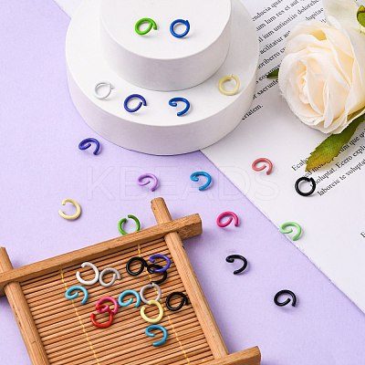 Spray Painted Iron Open Jump Rings IFIN-F149-F-1