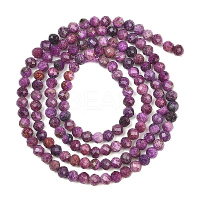 Heated Natural Sugilite Beads Strands G-B193-B02-3mm-1