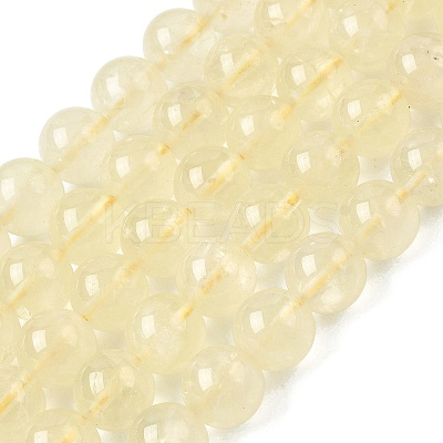 Natural Lemon Quartz(Heated) Beads Strands G-B167-A11-10mm-1
