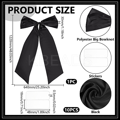 Polyester Big Bowknot for Christmas Decoration HJEW-WH0063-006C-1