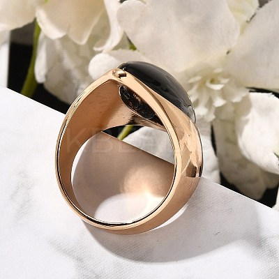 Resin Horse Eye Finger Rings LS-RJEW-R006-01G-03-1