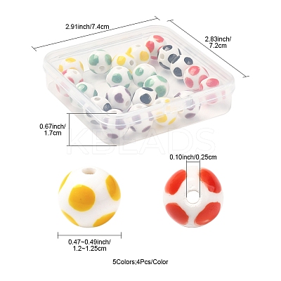 20Pcs 5 Colors Handmade Porcelain Beads PORC-FS0001-19-1