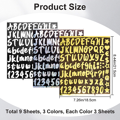 3 Colors PVC Self-Adhesive Label Stickers DIY-CP0011-35B-1
