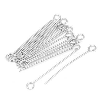 Non-Tarnish 304 Stainless Steel Eye Pins KK-T030-LA848-30X30-1