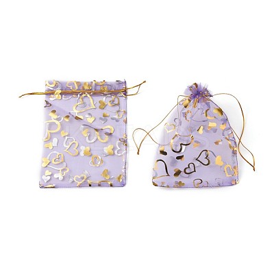 Heart Printed Organza Bags OP-X0001-06-1