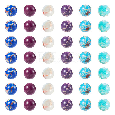 180Pcs 6 Styles Dyed Natural & Synthetic Imperial Jasper Beads Strands G-TA0002-41-1