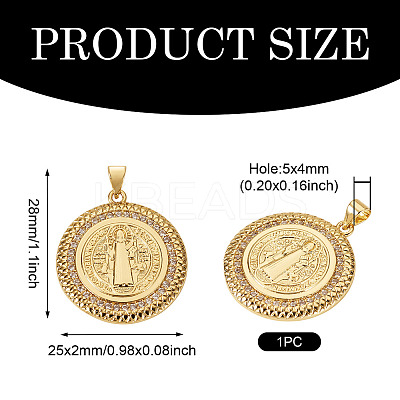 1Pc Brass Micro Pave Cubic Zirconia Pendants KK-TA0002-80B-G-1