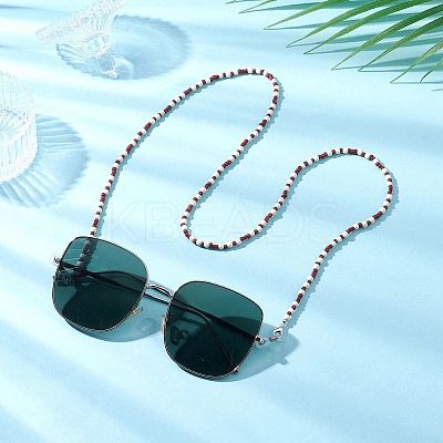 Synthetic Turquoise & Glass Seed Bead Chains Neck Strap for Eyeglasses AJEW-EH00399-1