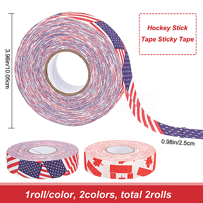 2 Rolls 2 Colors Bockey Masking Tape AJEW-GF0004-36B-1