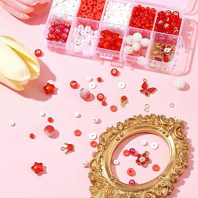 DIY Round Acrylic & Glass Beads Bracelets Jewelry Kits DIY-FS0006-29D-1