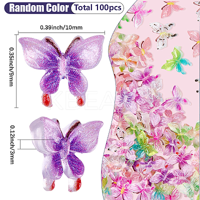 100Pcs Luminous Resin Decoden Cabochons MRMJ-SP0001-30-1