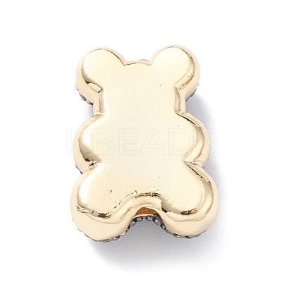 Brass Micro Pave Cubic Zirconia Beads ZIRC-C004-03G-1