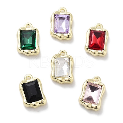 Rack Plating Alloy Rhinestone Charms PALLOY-F311-18G-1