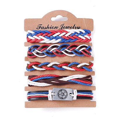 Leather Cord Bracelets Set for Men Women LS-BJEW-C005-02B-1