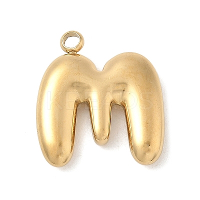 304 Stainless Steel Initial Pendants STAS-S186-12M-G-1