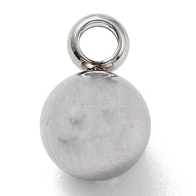 Non-Tarnish Round 304 Stainless Steel Charms with 201 Stainless Clasp STAS-N025-02-6mm-1