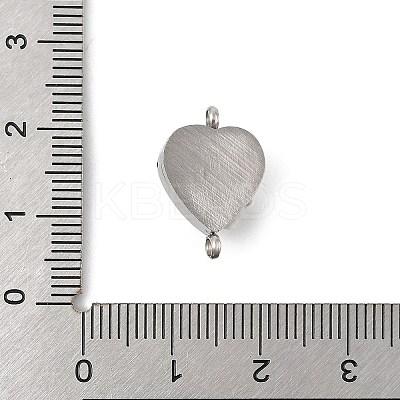 Natural Mixed Gemstone Chip 304 Stainless Steel Heart Connector Charms KK-P300-31P-1