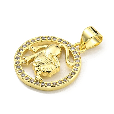 Brass Micro Pave Cubic Zirconia Pendants KK-K354-03G-06-1