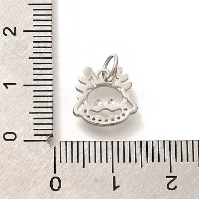 Rack Plating Brass Micro Pave Cubic Zirconia Pendants KK-H508-28P-01-1