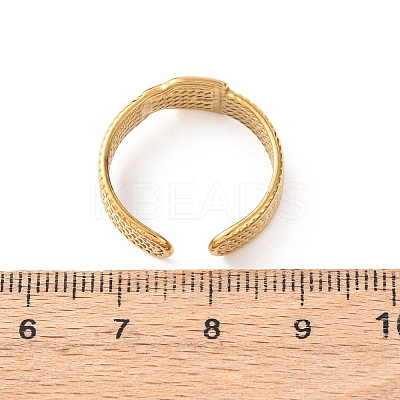 304 Stainless Steel Open Cuff Rings for Women RJEW-K309-17G-1