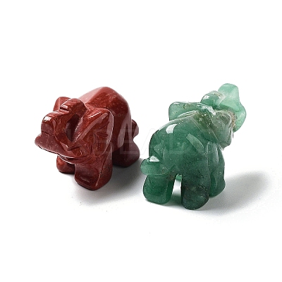 Natural Gemstone Carved Elephant Statues Ornament G-P525-09-1