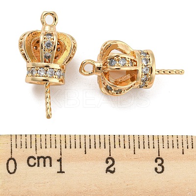 Brass Micro Cubic Zirconia Pendants Bails KK-Q789-16G-1