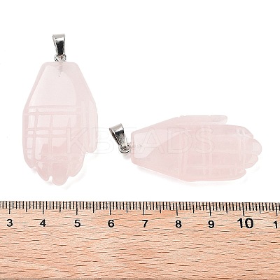 Natural Rose Quartz Carved Pendants G-K369-01P-05-1