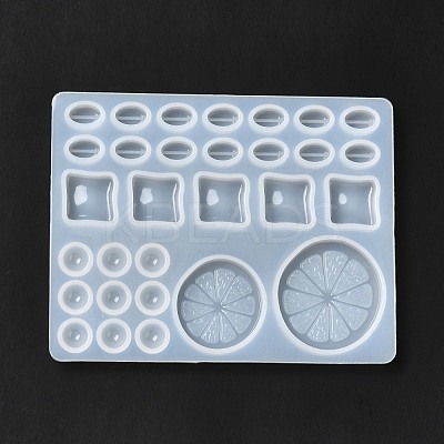 DIY Lemon Slice & Ice Block & Coffee Bean Filling Silicone Molds X-DIY-E052-03-1