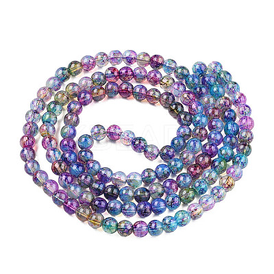 Baking Paint Glass Beads Strands X-DGLA-Q023-6mm-DB57-1